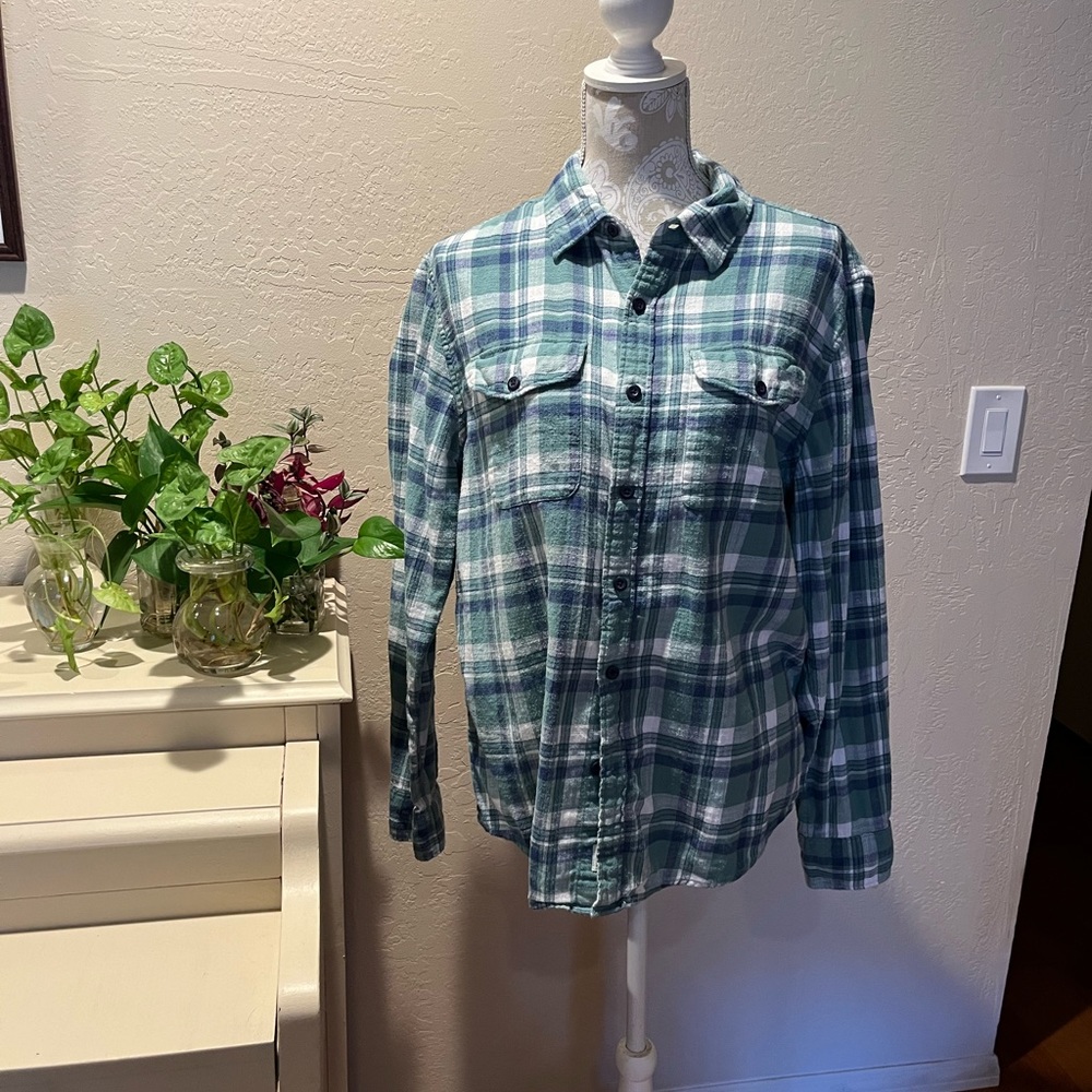 Lightly worn flannel shirt